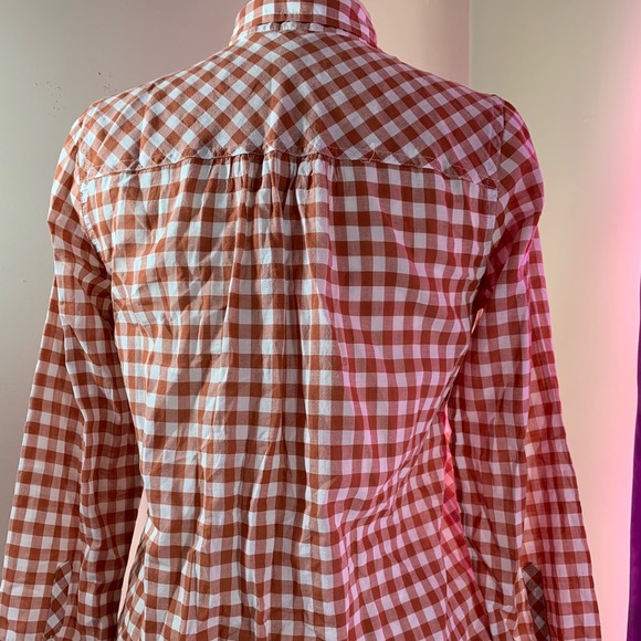 J. Crew Women's Sz 4 Tie Waist Button Down plaid Cotton shirt - Picture 3 of 8